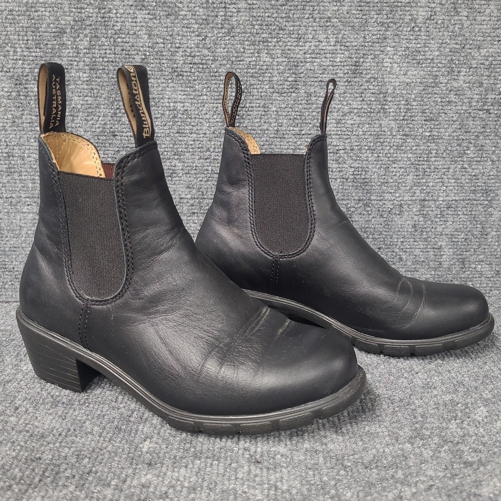 Blundstone  Womens Black Leather Chelsea Boots 1671 US Size 6.5 Block Heel - Picture 4 of 13